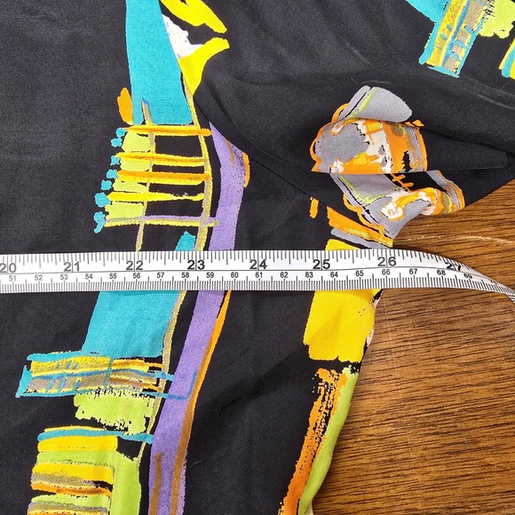 Vintage Sharon Anthony Abstract Art Print Button Down Rayon Plus Size Top 22‎ - Picture 9 of 11